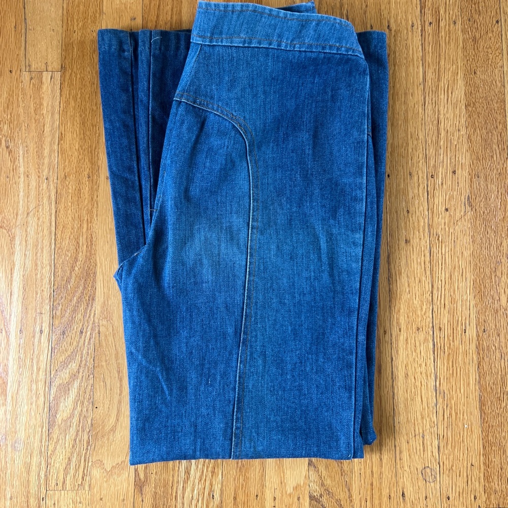 70s Vintage High Waisted Wide Leg Denim Jeans